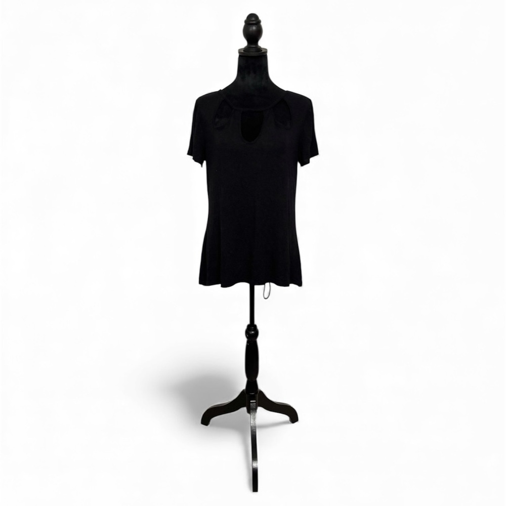 Jennifer Lopez Black Short Sleeve Top